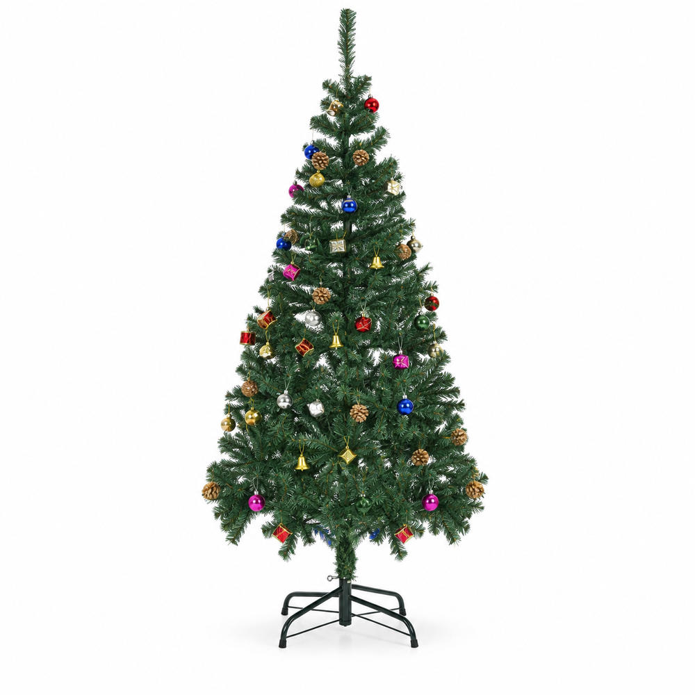 ARAVIS 150 — Sapin de Noël artificiel 150 cm, 420 branches, décorations incluses