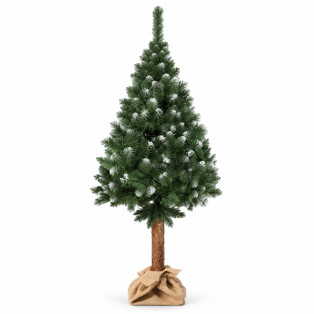 COURCHEVEL Diamant — Sapin de Noël artificiel 180 cm sur tronc, aspect pin enneigé