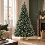 CHAMONIX Enneigé — Sapin de Noël artificiel 150 cm avec pommes de pin