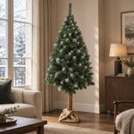 COURCHEVEL Diamant — Sapin de Noël artificiel 180 cm sur tronc, aspect pin enneigé