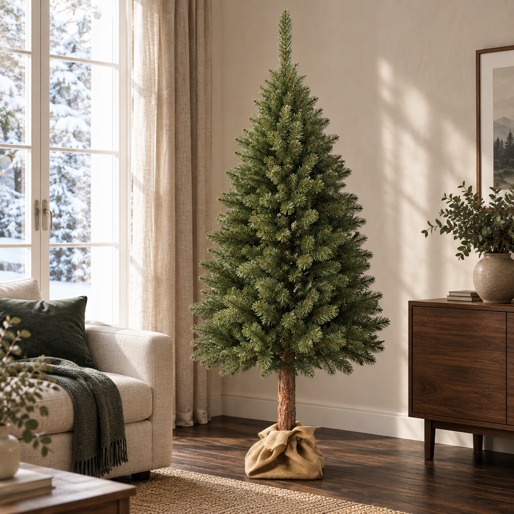 VAL D'ISÈRE Épicéa — Sapin de Noël artificiel 180 cm sur tronc, aspect naturel