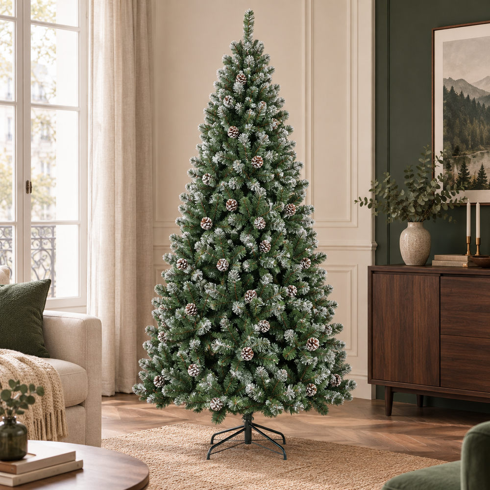 VERCORS Givré — Sapin de Noël artificiel 150 cm effet neige, branches denses