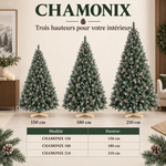 CHAMONIX Enneigé — Sapin de Noël artificiel 150 cm avec pommes de pin