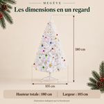 MEGÈVE Prêt-à-décorer — Sapin de Noël artificiel 180 cm avec décorations incluses