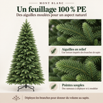 MONT-BLANC Premium — Sapin de Noël artificiel PE très dense 120 à 210 cm