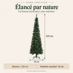 SERRE-CHEVALIER Slim — Sapin de Noël artificiel crayon 225 cm pour petits espaces