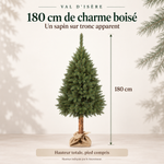 VAL D'ISÈRE Épicéa — Sapin de Noël artificiel 180 cm sur tronc, aspect naturel