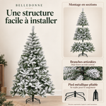 BELLEDONNE Enneigé — Sapin de Noël artificiel ignifuge 120 à 210 cm, 750 branches