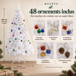 MEGÈVE Prêt-à-décorer — Sapin de Noël artificiel 180 cm avec décorations incluses