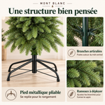 MONT-BLANC Premium — Sapin de Noël artificiel PE très dense 120 à 210 cm