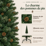 SERRE-CHEVALIER Slim — Sapin de Noël artificiel crayon 225 cm pour petits espaces