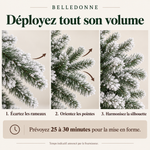 BELLEDONNE Enneigé — Sapin de Noël artificiel ignifuge 120 à 210 cm, 750 branches