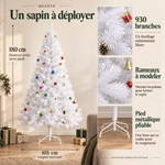 MEGÈVE Prêt-à-décorer — Sapin de Noël artificiel 180 cm avec décorations incluses