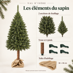 VAL D'ISÈRE Épicéa — Sapin de Noël artificiel 180 cm sur tronc, aspect naturel