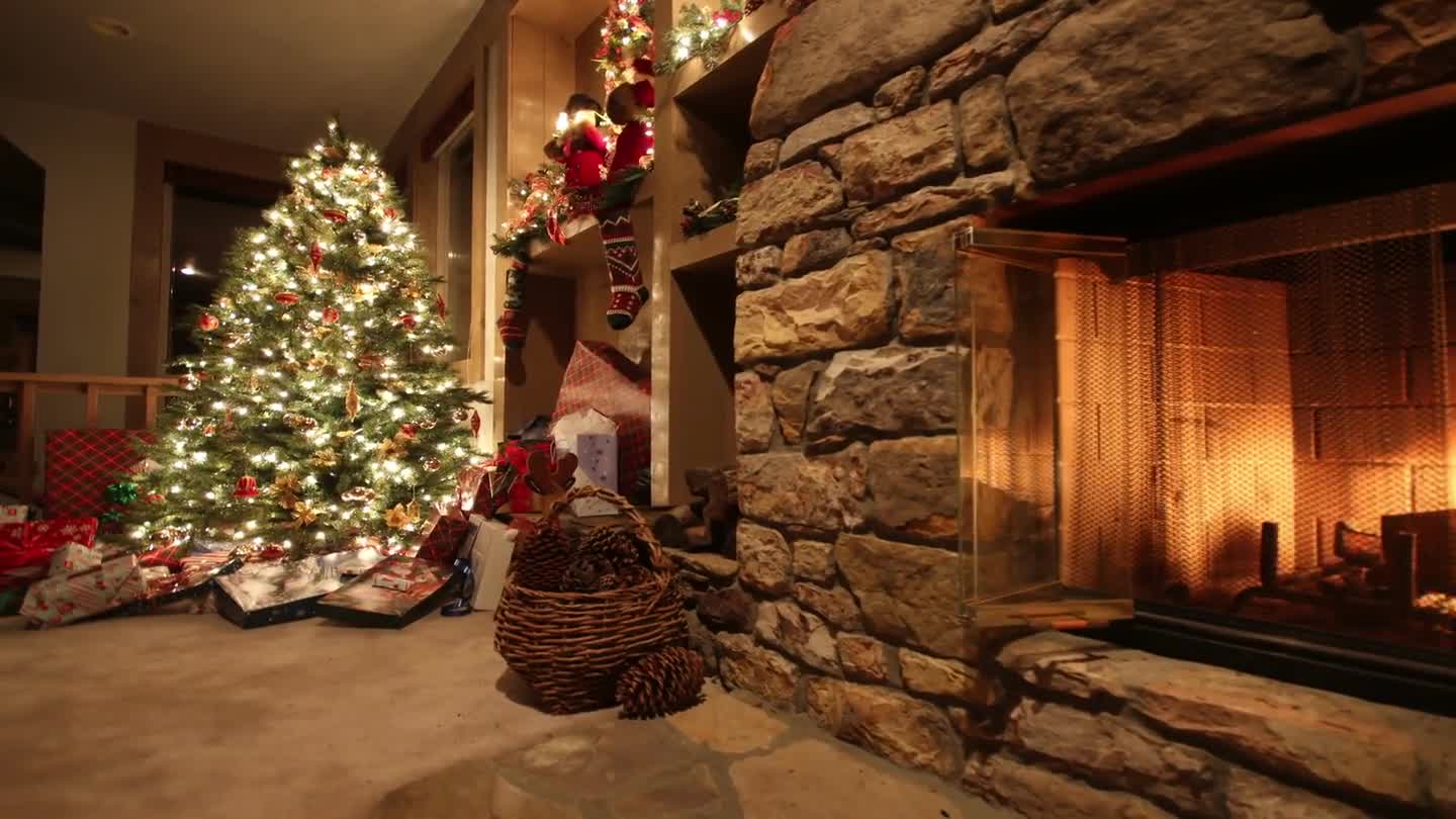 Ambiance de Noël avec cheminée
